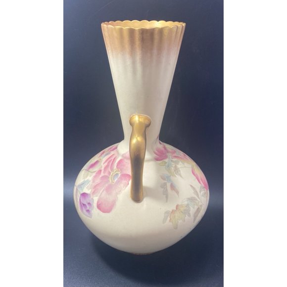 Vintage Early Adderley Two Handled Floral Vase Gold Gilt Made In England - Picture 5 of 8
